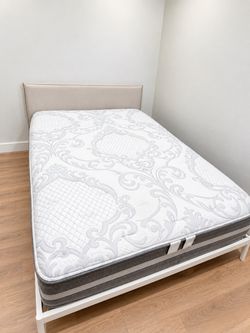 Modern Queen bed with sealy mattress Cama Colchon cot 🛌