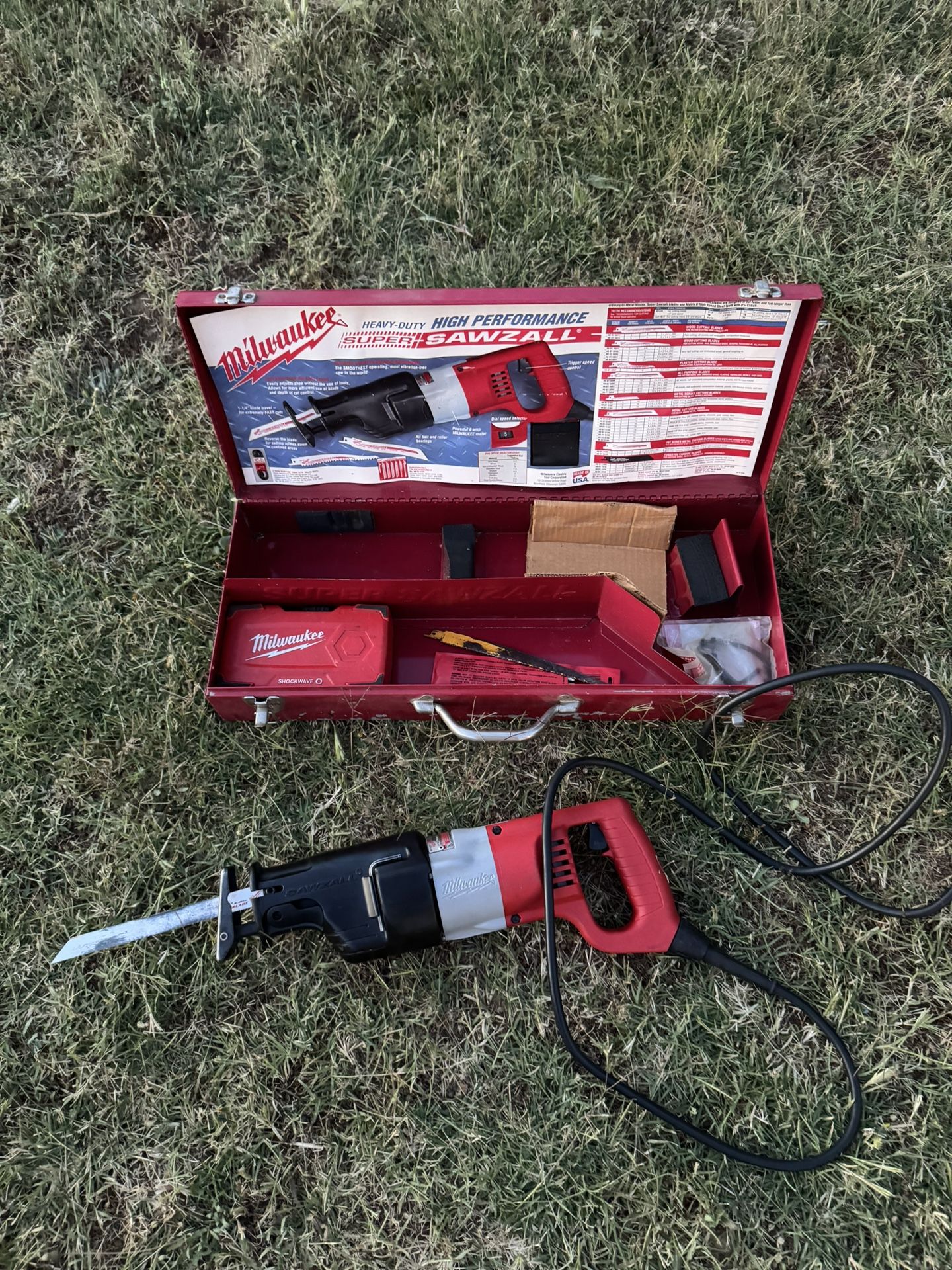 Milwaukee Super Duty Sawzall With Steel Case & Extras