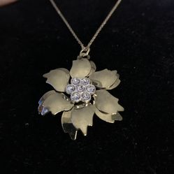 Vintage Style Floral Rhinestone Necklace