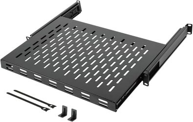 Tecmojo 1U Sliding Rack Shelf 19" 4-Post Adjustable 13.8-19.7" #2090K Y3