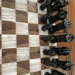 marble Hand Made Chess Set  30cmx 30 CM 