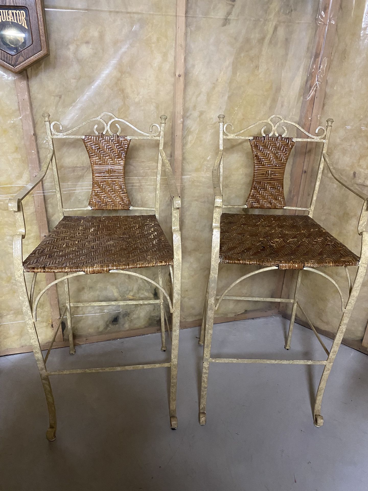 2 Metal Chairs 30” Seat Height