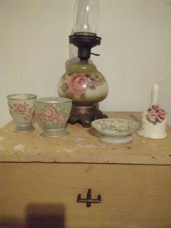 Goldish Dresser with lamp