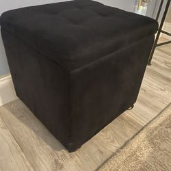 Black Rolling Ottoman 