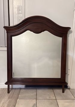 Arched Wood Dresser Mirror