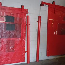 1 Of 3 Metal Industrial Rolling Barn Door Style Fire Doors