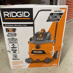 16 Gallon 6.5 Peak HP NXT Shop Vac Wet Dry Vacuum with Cart, Fine Dust Filter, Locking Hose and Acce