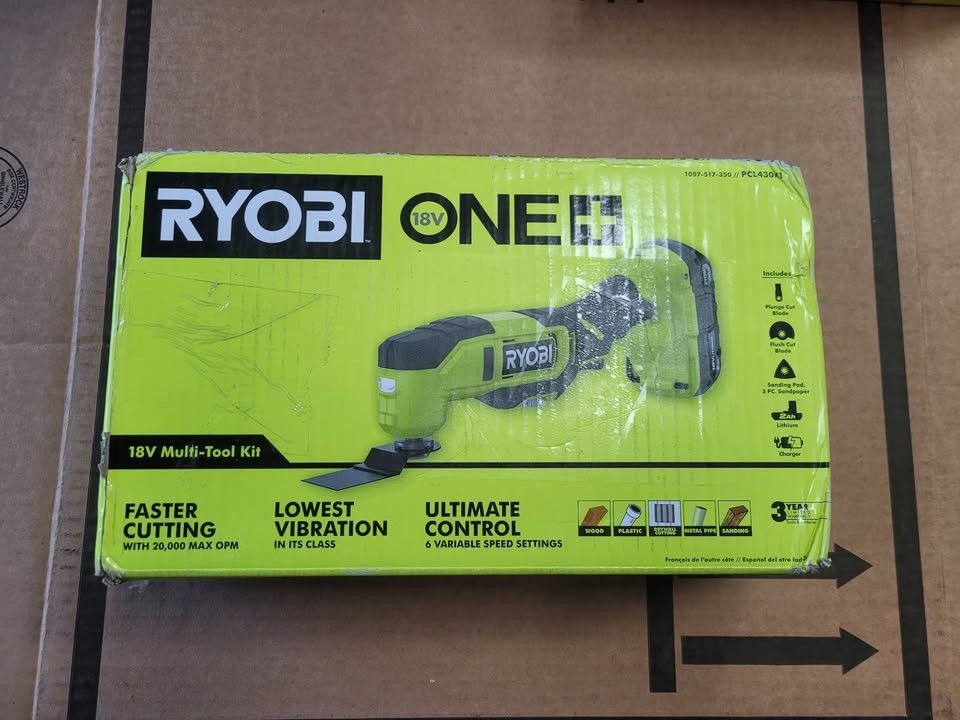 NEW RYOBI ONE+ 18V Cordless Oscillating Multi-Tool Kit with 2Ah Battery & Charger