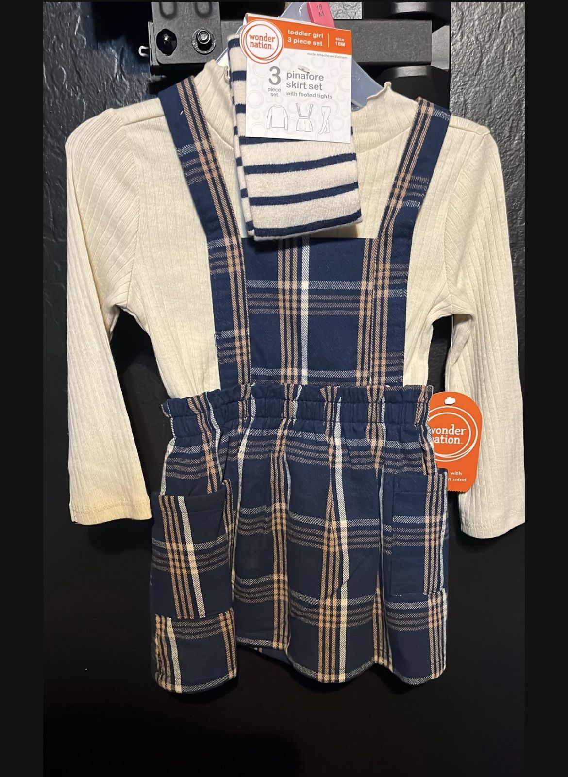 Girls Pinafore Skirt Set 