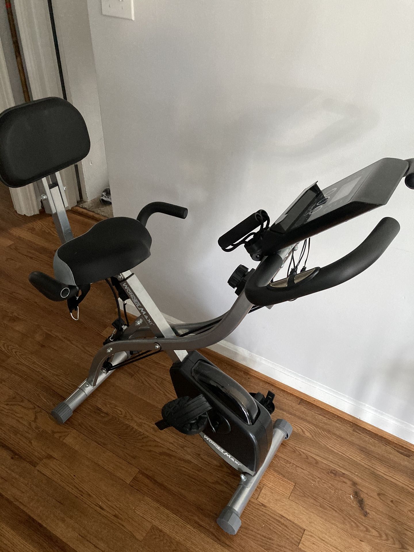 Exercise bike . Purchased 2 months ago. Plastic still in tact. Moving sale $50 pickup by Saturday