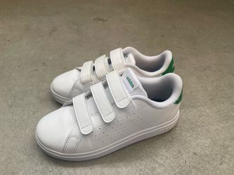 Adidas White Low-Top Sneakers with Velcro Straps
