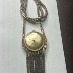 Watch Vintage Corocraft Pendant Gold Tone Chain Swiss 17 Jewel Shock Protected C1960/70s