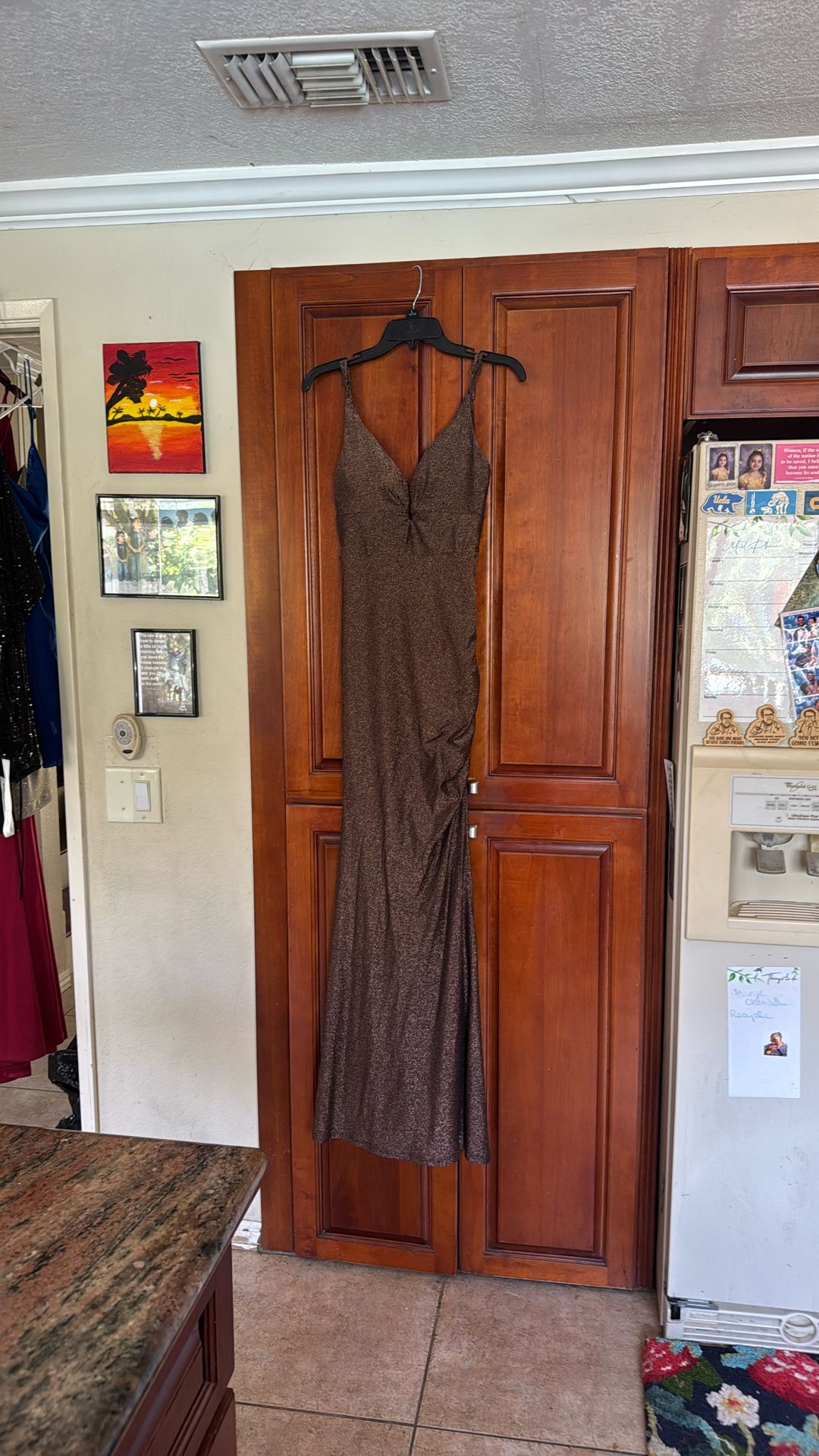 Gold/Copper sparkly Formal Dress