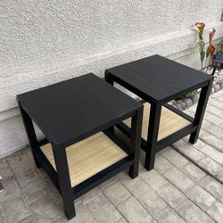 Canyon Lake Woven Shelf End Table Black - Threshold designed with Studio McGee