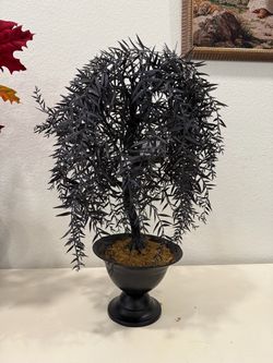 John derian Black Artificial Willow Tree in Urn Pot
