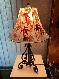Antique Autumn leaves lamp