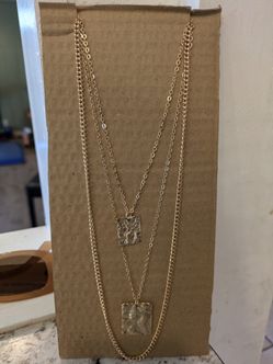 3 Gold  Layered Necklace Set For Party Or Daily 