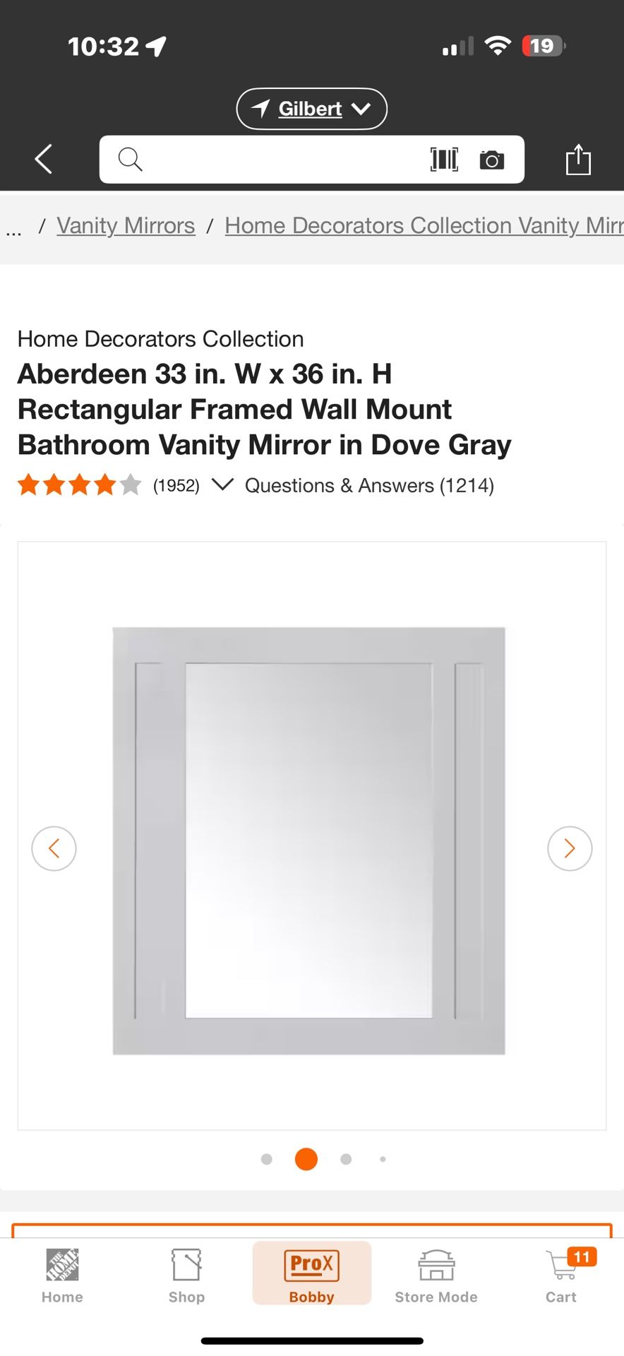 Home Decorators Collection Aberdeen 33 in. W x 36 in. H Rectangular Framed Wall Mount Bathroom Vanit