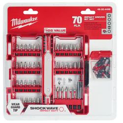Milwaukee SHOCKWAVE Impact Duty Alloy Steel Screw Driver Bit Set (70-Piece)