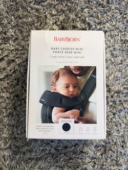 BabyBjörn Baby Carrier Mini, Black, Woven | Newborn Carrier (7-15 lbs), Ergonomic, Easy-to-Use