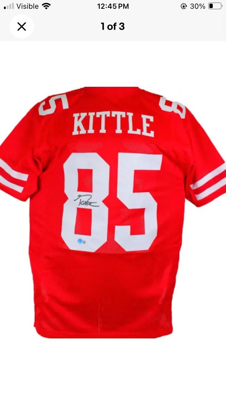 (2) GEORGE KITTLE AUTOGRAPHED JERSEYS ~ 1 RED & 1 WHITE ~ COA FROM BECKETT