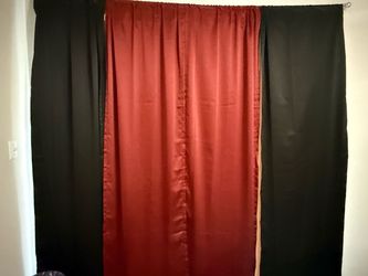 Walmart Blackout Curtain Set – Black & Burgundy (4 Panels)