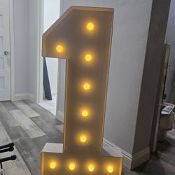 4ft Tall Light Up Number 1. 
