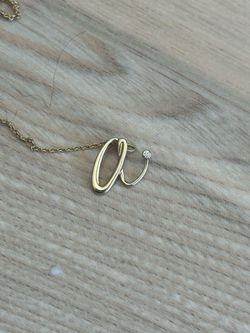 Real gold initial necklace