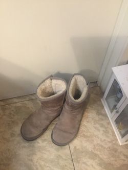 Ugg Boots Side Zip Fleece Lined Tan Size 8