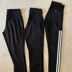 Women’s Black Leggings (size small, set of 3)