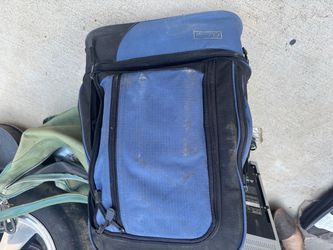 Blue and Black Multi-Pocket Camping Backpack