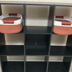 Black Wooden Organizer Shelves 