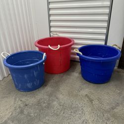 Round Tubs Toy Box Storage Containers 