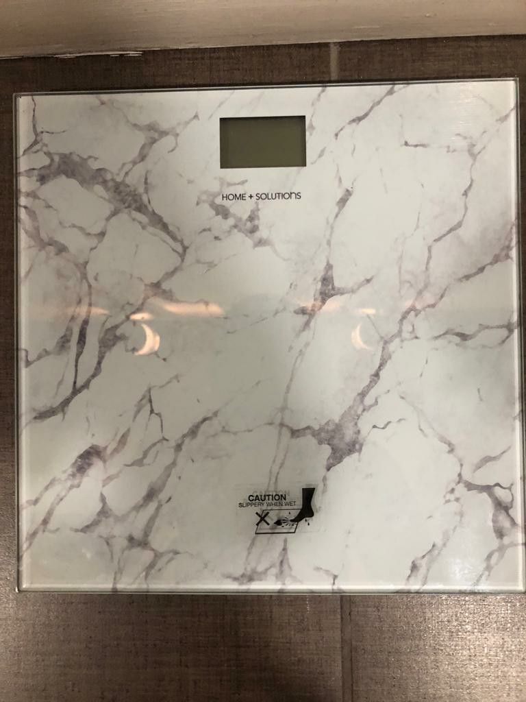 Home Solutions Digital Glass Bathroom Scale, Marble

