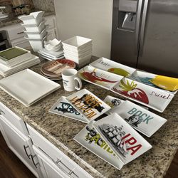 Huge Mixed Lot CB2 Crate&Barrel Dishware Dishes Plates Bowls Serving Ware