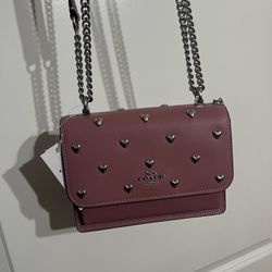 Coach Valentines Day Heart Studded Mini Klare Bag