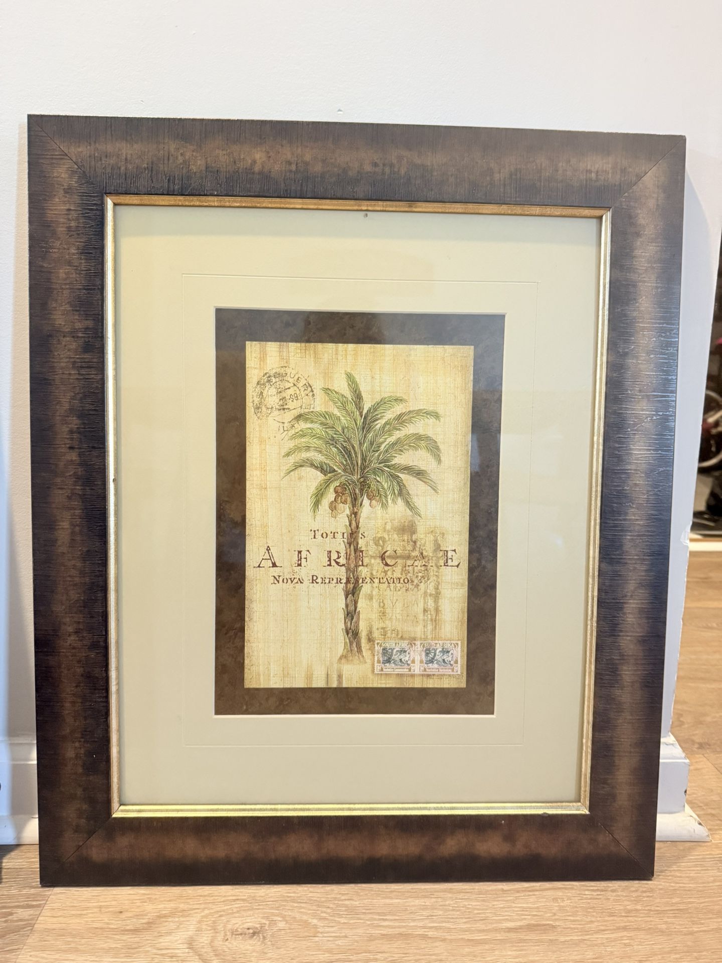 Wall Decor Palm Tree Wales Africa Stamps 2 Pieces tobacco and coconut