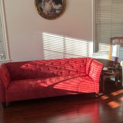 🚨😻Stunning Ruby Red Couch!!❤️