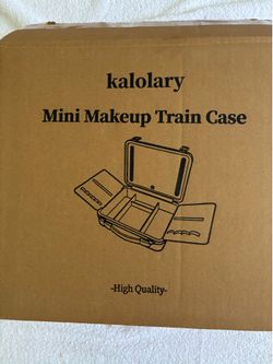 Kalolary Travel Makeup Train Cases with Lighted Mirror 3 Color Setting | Makeup Bag Cosmetic Case Organizer Adjustable Brightness Portable Makeup Stor