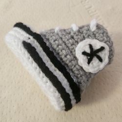 Gray White and Black  Baby Converse