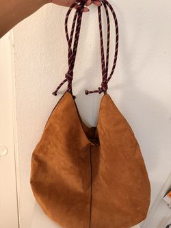 Suede Saddle Tote Bag