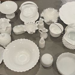 Collection Of Milk Glass 