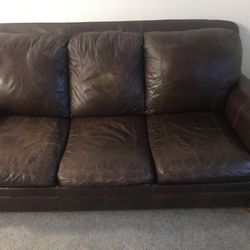 Leather Sleeper couch and recliner chair