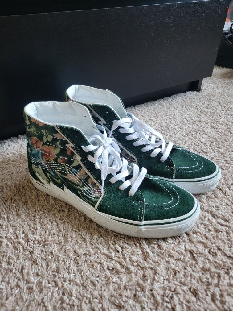Green High Top Colorful Lightning Vans 11.5 MENS