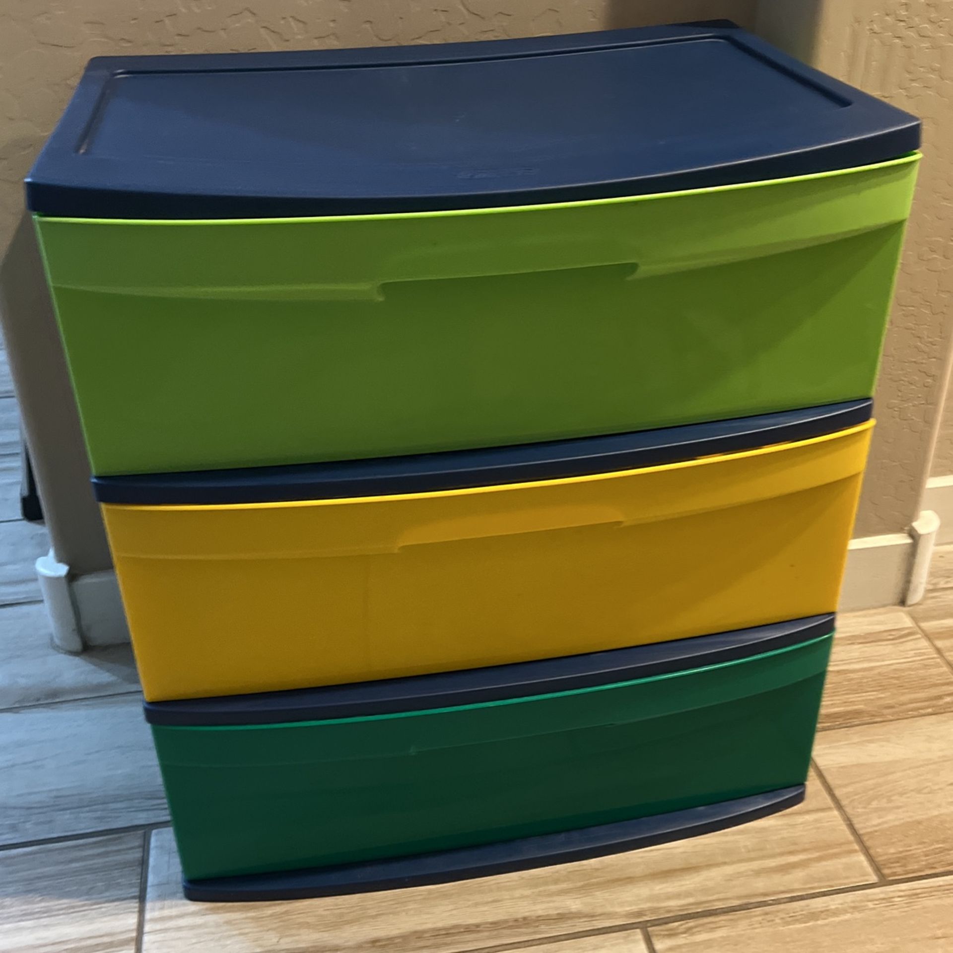 3 Drawer Wide Cart Colorful Storage
