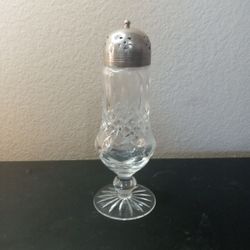 EXQUISITE Waterford Lismore Crystal 8" Muffineer Shaker w/ Silver plated Lid


