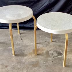 Vintage Fiberglass And Aluminum End Tables.