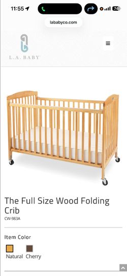 LA BABY Portable folding Crib.
