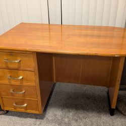 Wooden Desk With Side Drawers
