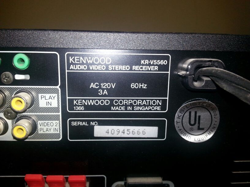 Kenwood KRV5560 Audio Video Stereo Receiver for Sale in Edwardsville